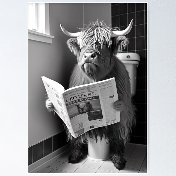 Item preview, Highland Cow Sitting on the Toilet designed and sold by Andreaskristen.