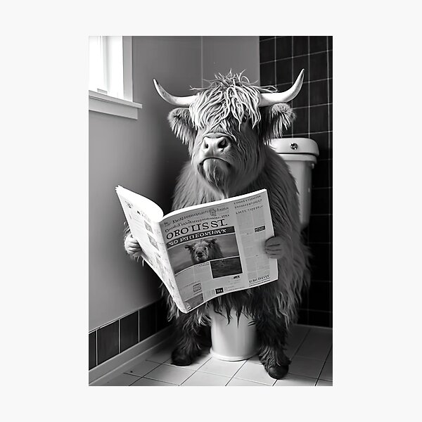Item preview, Highland Cow Sitting on the Toilet designed and sold by Andreaskristen.