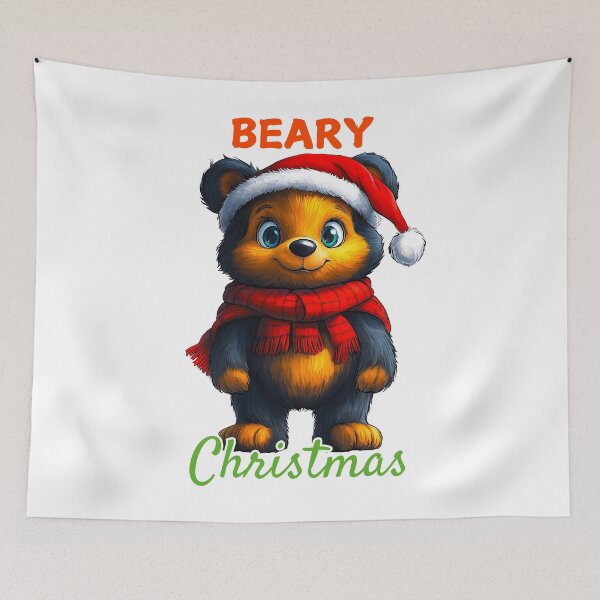 Item preview, Beary Christmas Bear, Festive Teddy Design, Cute Holiday Bear, Christmas Animal Art, Cozy Winter Bear designed and sold by BukkyStory.