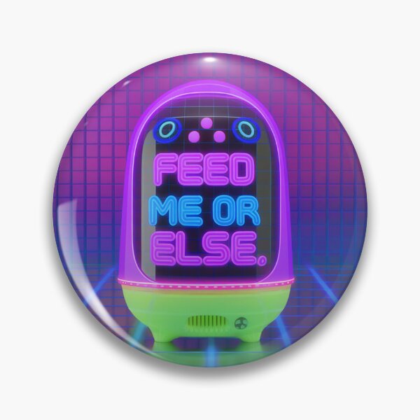 Aperçu de l'œuvre Pixel Art rétro Tamagotchi - Nourrissez-moi sinon créée et vendue par Printforluck.