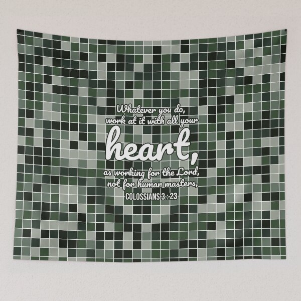 Item preview, Colossians 3 : 23 - Work with all your heart - Bible passage designed and sold by JF Designs.