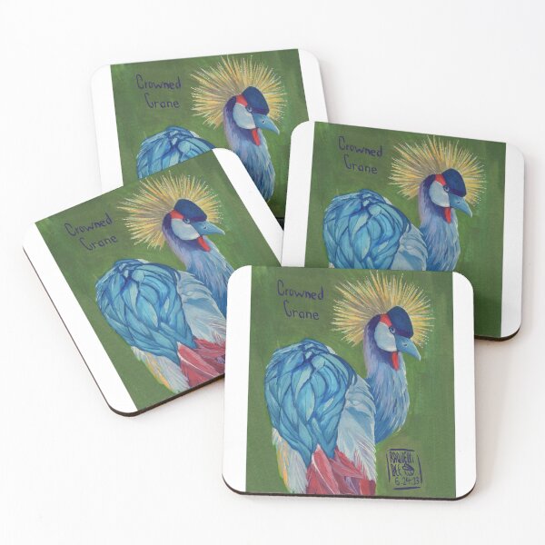 Item preview, Crowned Crane | Birds | Gouache designed and sold by Raquellibee.