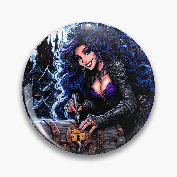 Item preview, Gorgeous Medieval Fantasy Thief Babe Picking A Lock! designed and sold by AIPixelMaster.