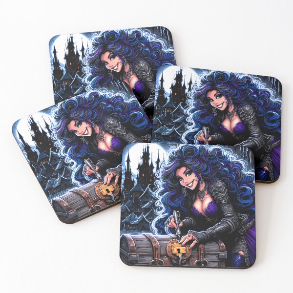 Item preview, Gorgeous Medieval Fantasy Thief Babe Picking A Lock! designed and sold by AIPixelMaster.