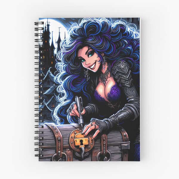 Item preview, Gorgeous Medieval Fantasy Thief Babe Picking A Lock! designed and sold by AIPixelMaster.