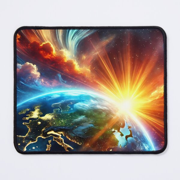 Item preview, Stunning Earth with a radiant sunrise designed and sold by OrbitOdyssey.