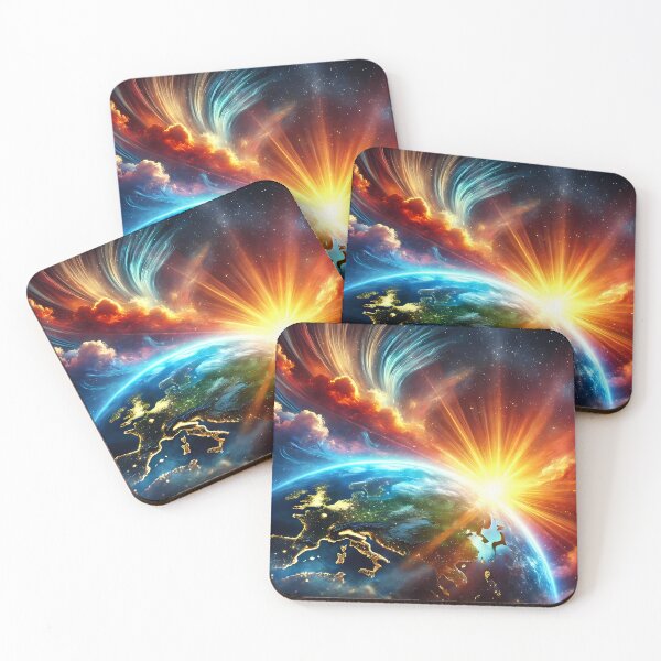 Item preview, Stunning Earth with a radiant sunrise designed and sold by OrbitOdyssey.