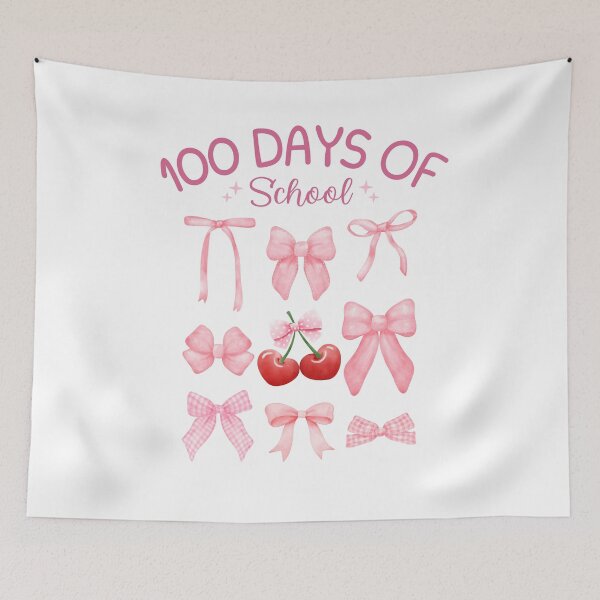Item preview, 100 Days Of School Pink Coquette Bows Teachers Kids designed and sold by thebest-2studio.