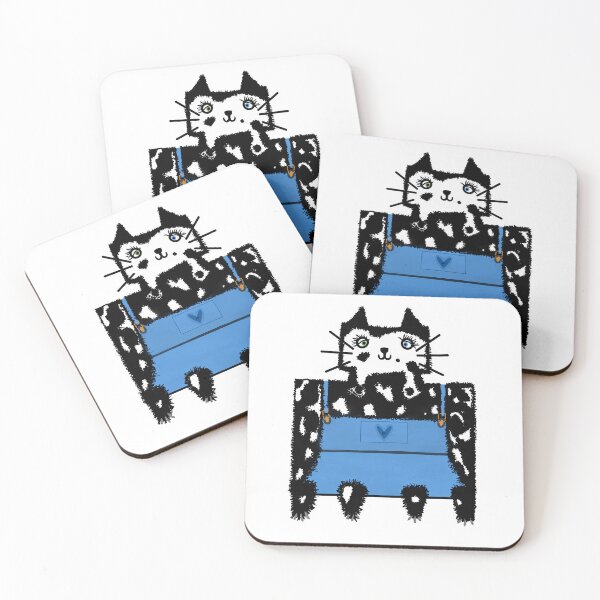Item preview, Cow Cat in Overalls designed and sold by KHoltDesigns.