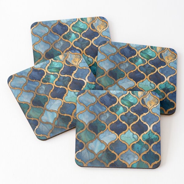 Item preview, Blue Emerald Maroccan Gold Gilding Pattern designed and sold by GrinGalore.