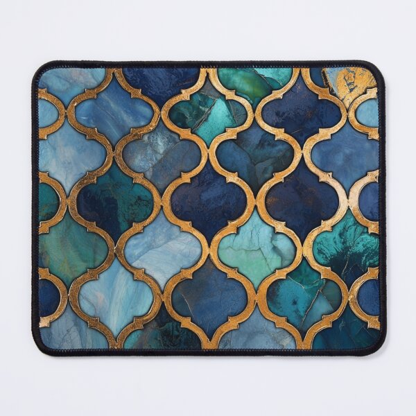 Item preview, Blue Emerald Maroccan Gold Gilding Pattern designed and sold by GrinGalore.