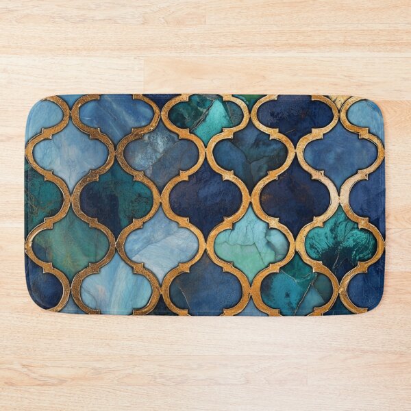 Item preview, Blue Emerald Maroccan Gold Gilding Pattern designed and sold by GrinGalore.