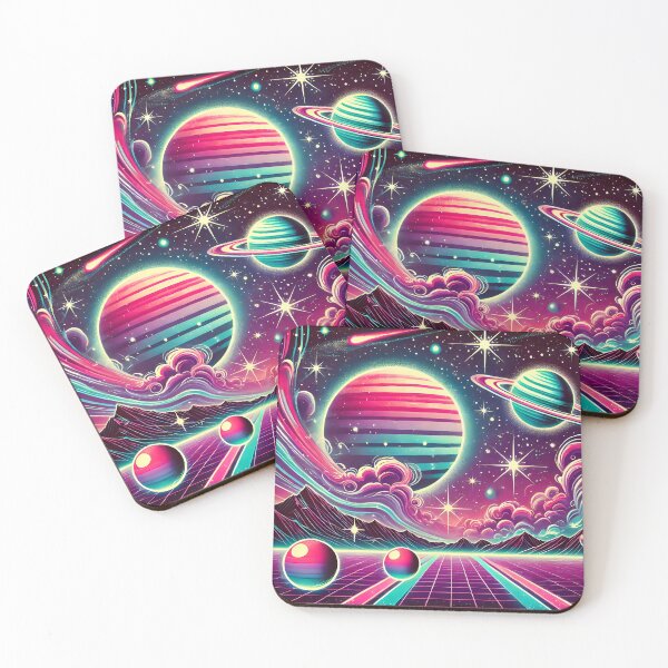 Item preview, "Retro cosmic galaxy with vibrant planets." designed and sold by OrbitOdyssey.
