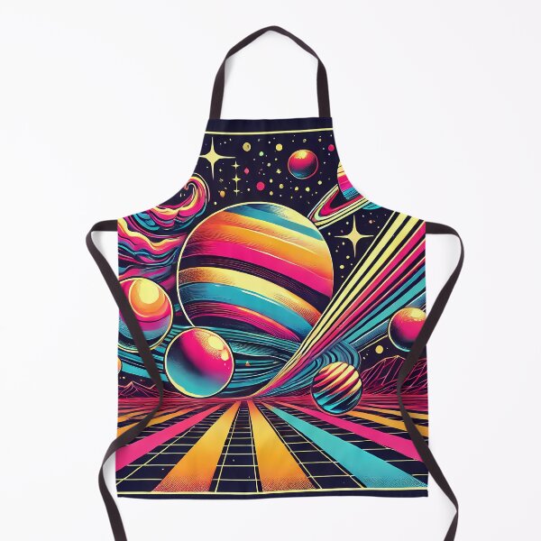 Item preview, "Vibrant retro galaxy with swirling planets." designed and sold by OrbitOdyssey.