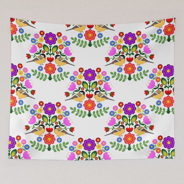 Item preview, Polish folk art - floral embroidery pattern and cutouts colorful designed and sold by mikistudio.