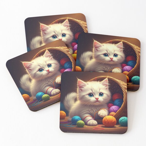 Item preview, Kitten with Yarn Balls designed and sold by Azrabi.