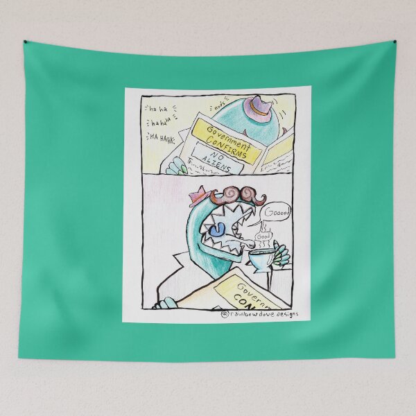 Item preview, Sci-fi Alien Disguise Mystery Newspaper Design No. 1 designed and sold by RainbowDoveShop.