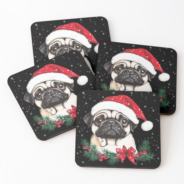 Item preview, Festive Pug Illustration – Cute Christmas Dog Art for Holiday Cheer designed and sold by stephenop92.