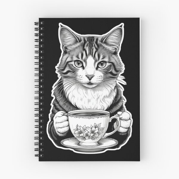 Item preview, Minimalist Cat Drinking Tea designed and sold by Bunmigraphics .
