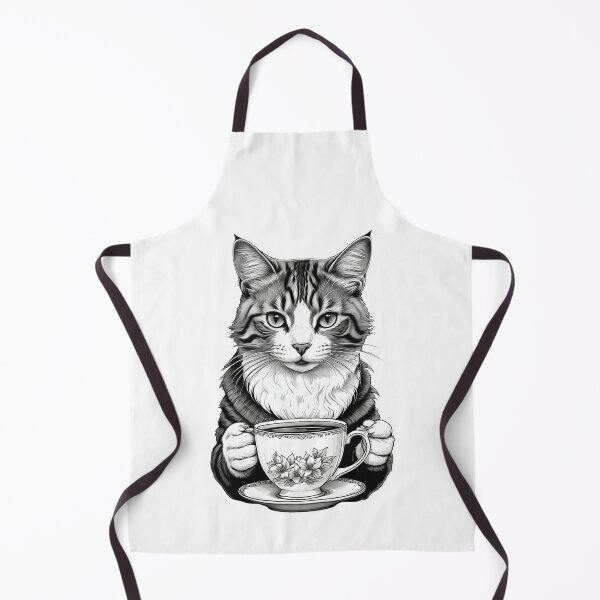 Item preview, Minimalist Cat Drinking Tea designed and sold by Bunmigraphics .