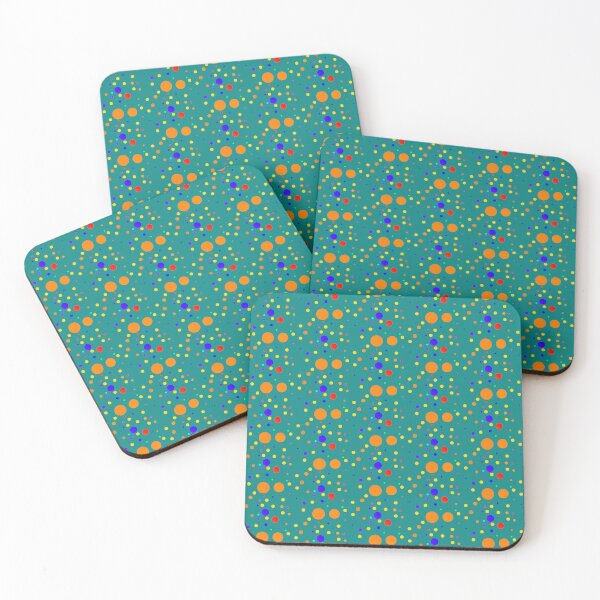Item preview, Teal orange colorful dotted | Green blue dots pattern designed and sold by lausn.