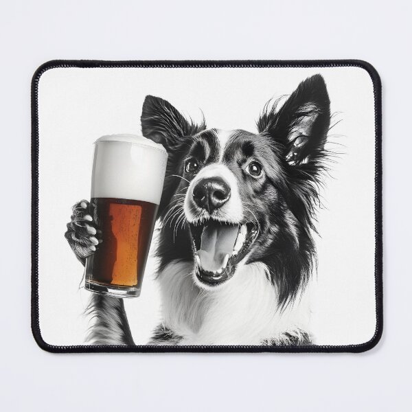 Item preview, Collie Dog Drinking Beer, Funny Beer Humor designed and sold by CheekyAnimalz.