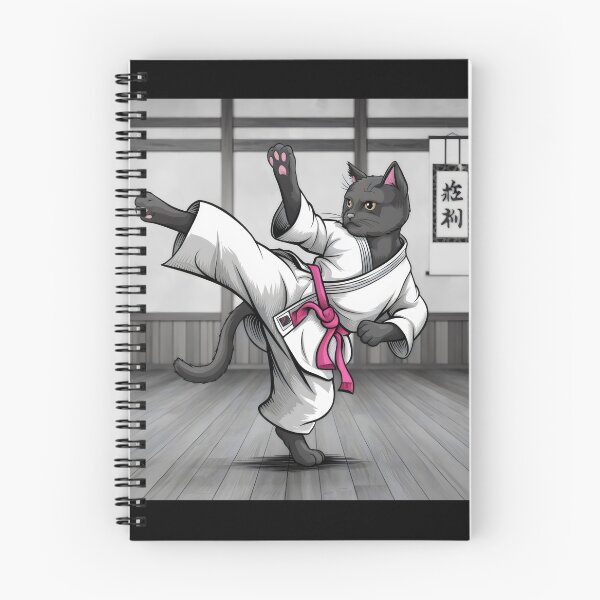 Item preview, Karate Cat in Action – Martial Arts Feline Design designed and sold by Cherry-Cat.