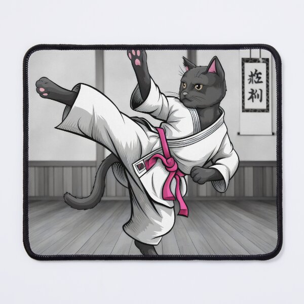 Item preview, Karate Cat in Action – Martial Arts Feline Design designed and sold by Cherry-Cat.