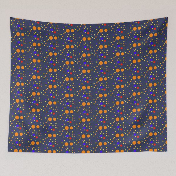 Item preview, Dark blue orange colorful dotted | Deep blue dots pattern designed and sold by lausn.