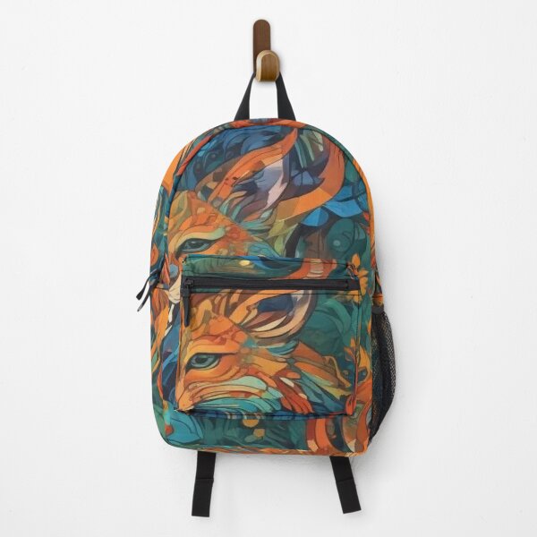 Item preview, vibrant and intricate pattern features multiple stylized foxes designed and sold by InezPhotography.