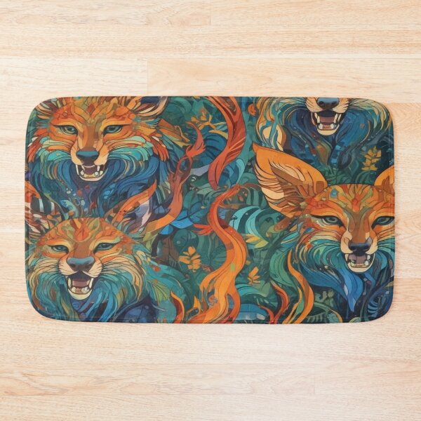 Item preview, vibrant and intricate pattern features multiple stylized foxes designed and sold by InezPhotography.