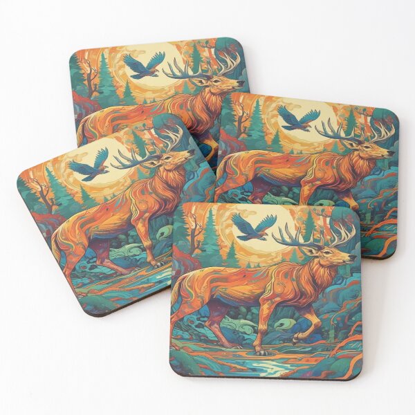 Item preview, A majestic deer with vibrant designed and sold by InezPhotography.
