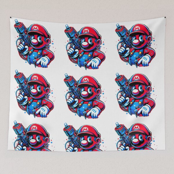 Item preview, Red White Blue Plumber Splash Art designed and sold by Theriddler1.