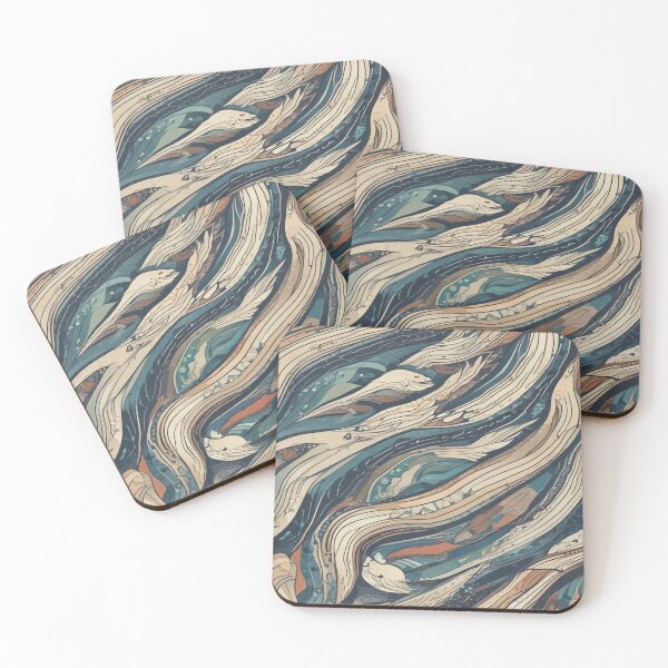 Item preview, Swirling, flowing lines create an intricate pattern in shades of blue, beige, and rust designed and sold by InezPhotography.