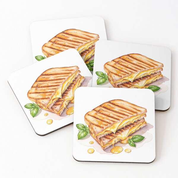 Item preview, Watercolor Cheese Toasties | Grilled Cheese Sandwich | Watercolor Food designed and sold by Verycutethings.