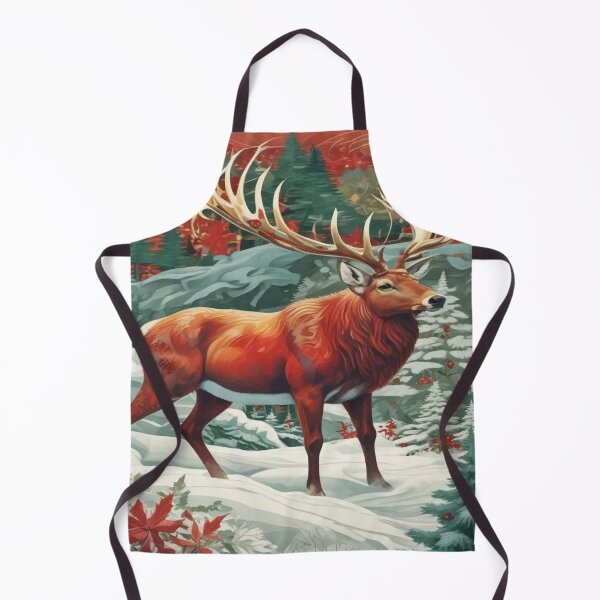 Item preview, majestic stag with impressive antlers stands amidst a snowy landscape designed and sold by InezPhotography.