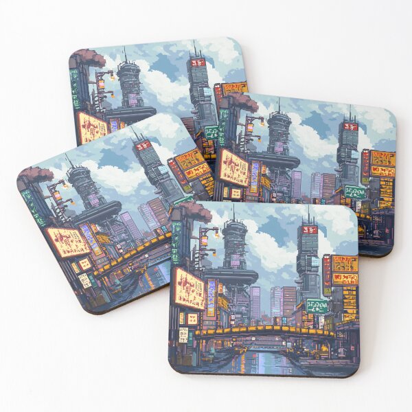 Item preview, Japan Pixel Art Modern Tokio Pattern designed and sold by GrinGalore.