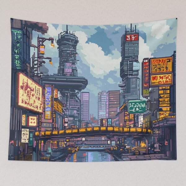Item preview, Japan Pixel Art Modern Tokio Pattern designed and sold by GrinGalore.