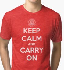 Keep Calm Carry On Calgary White Tri-blend T-Shirt