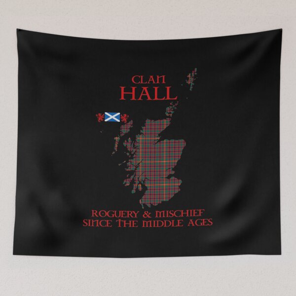 Item preview, Clan Hall tartan Scotland map Saltire flag and lion rampant scottish designed and sold by Clan1093.