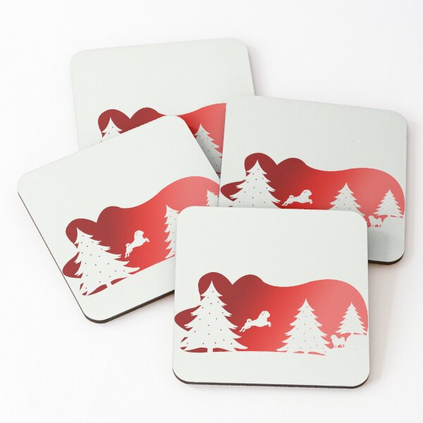 Item preview, Festive Pug Christmas Scene: Enchanted Winter Forest No 1 designed and sold by Fun Funky Designs.