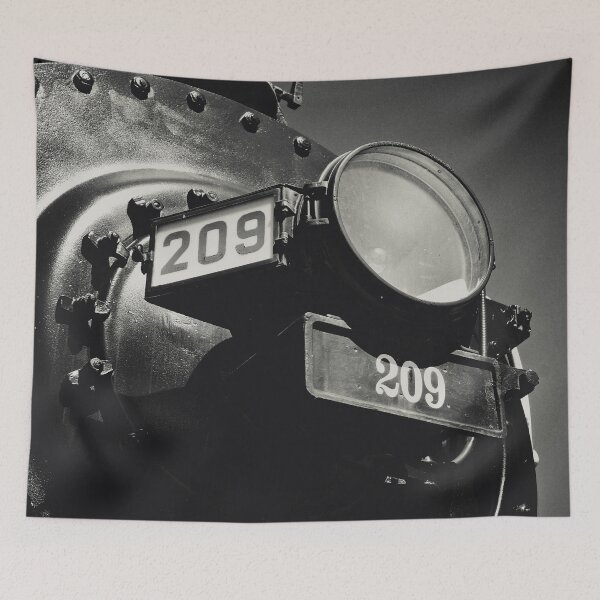 Item preview, Midland Train No. 209 - Black and White Industrial Wall Art Print designed and sold by FraireDesign.