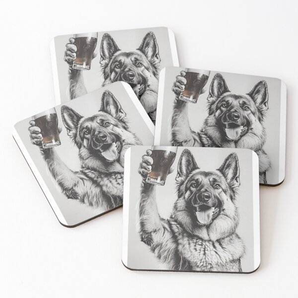 Item preview, German Shepherd Dog Drinking Beer, Funny Beer Humor designed and sold by CheekyAnimalz.