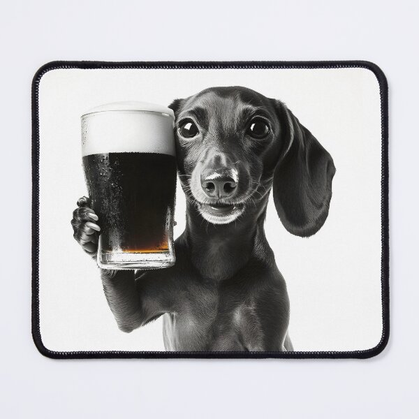 Item preview, Dachshund Dog Drinking Beer, Funny Beer Humor designed and sold by CheekyAnimalz.