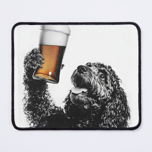 Item preview, Cockapoo Dog Drinking Beer, Funny Beer Humor designed and sold by CheekyAnimalz.