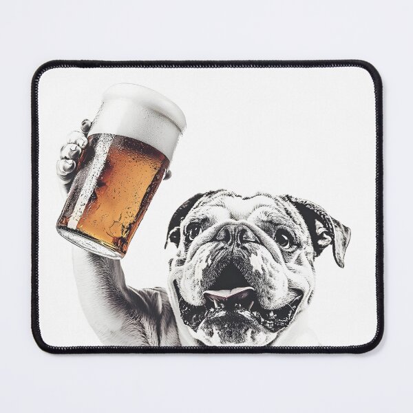 Item preview, Bulldog Drinking Beer, Funny Beer Humor designed and sold by CheekyAnimalz.