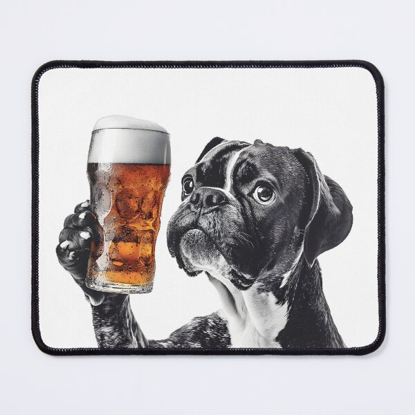 Item preview, Boxer Dog Drinking Beer, Funny Beer Humor designed and sold by CheekyAnimalz.
