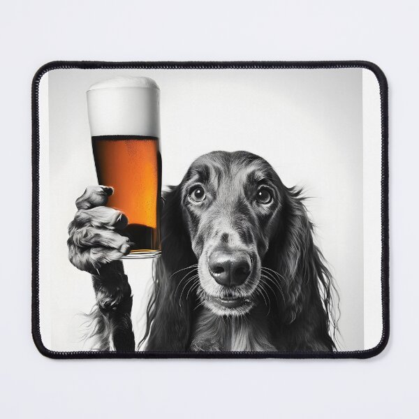 Item preview, Afghan Hound Dog Drinking Beer, Funny Beer Humor designed and sold by CheekyAnimalz.