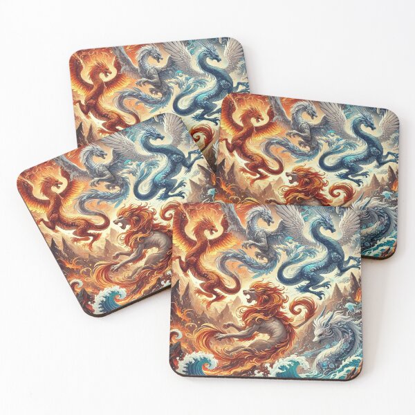Item preview, Four Elemental Guardians in Harmony and Power designed and sold by TeslaSt0re.