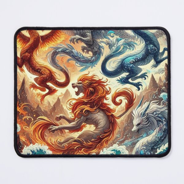 Item preview, Four Elemental Guardians in Harmony and Power designed and sold by TeslaSt0re.